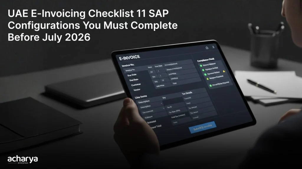 UAE E-Invoicing Checklist: 11 SAP Configurations You Must Complete Before July 2026