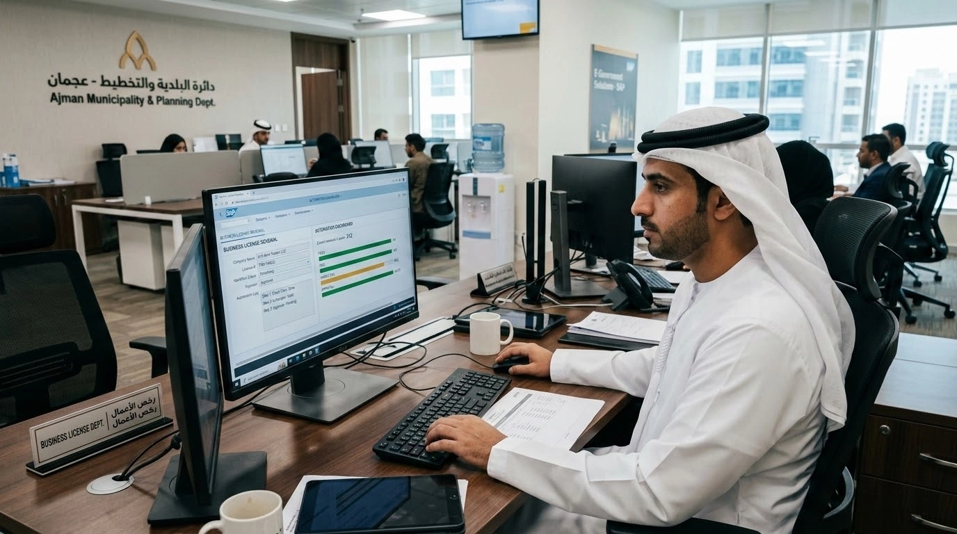 What Automated Tasks Do UAE Municipalities Handle in SAP for Business License Renewals?
